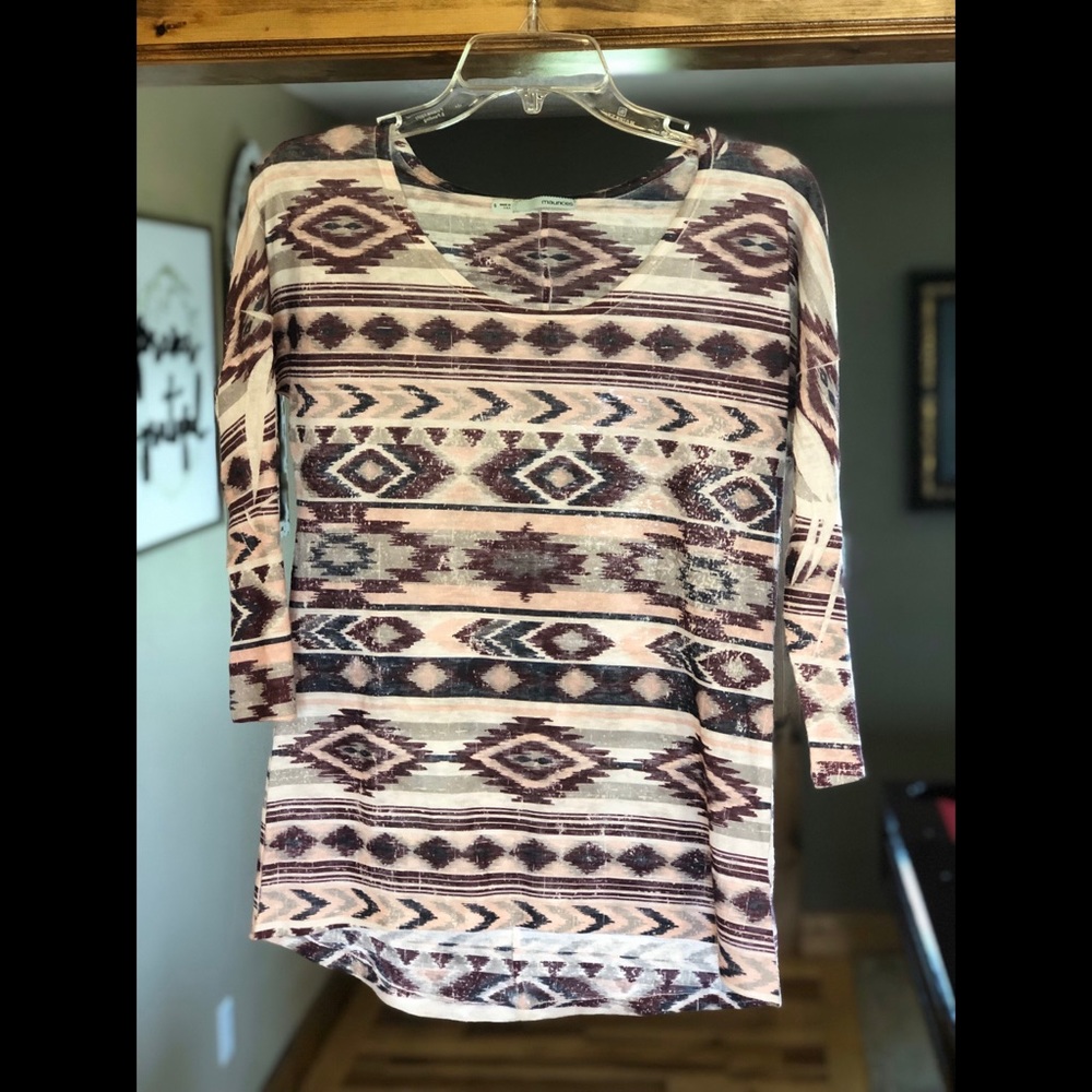 Aztec 3/4 Sleeve Top